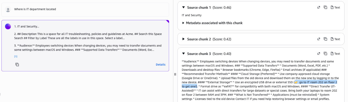 Scores for IT department location