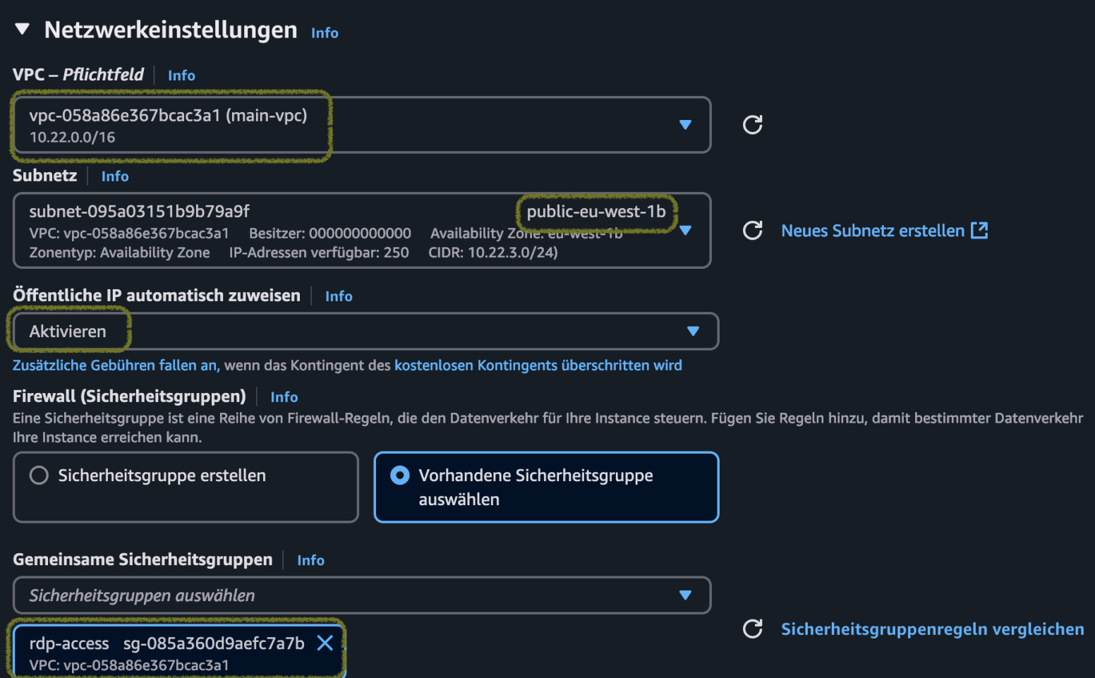 Netzwerkeinstellungen