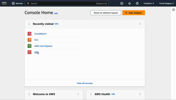 Creating a new role and policy in AWS console